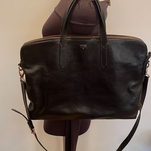 Fossil leather messenger bag